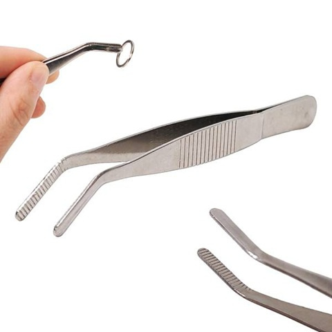 Precyzyjna i dokładna pęseta metalowa modelarska zakrzywiona 12,5 cm Precyzyjna i dokładna pęseta metalowa modelarska zakrzywiona 12,5 cm