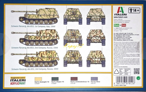 Sd.Kfz.184 NIEMIECKIE działo samobieżne Elefant plastikowy model do sklejania Italeri skala 1 72 Sd.Kfz.184 NIEMIECKIE działo samobieżne Elefant plastikowy model do sklejania Italeri skala 1 72