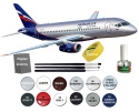 SUPERJET 100 duży plastikowy model do sklejania samolotu pasażerskiego + farby....
