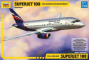 SUPERJET 100 duży plastikowy model do sklejania samolotu pasażerskiego + farby....