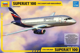 SUPERJET 100 duży plastikowy model do sklejania samolotu pasażerskiego + farby....