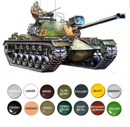 MODEL amerykańskiego czołgu M48A3 Patton + farby, podkład, lakier, skala 1:35