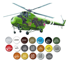 MODEL radzieckiego śmigłowca MIL Mi-4 + podkład, farby, lakier, wash