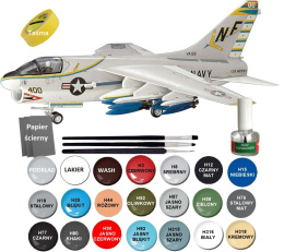 MODEL samolot do sklejania A-7A Crosair II+ podkład, farby,klej, farby