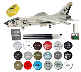 MODEL samolotu F-8E CRUSADER + podkład, farby, lakier, wash