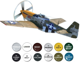 MODEL samopotu North American P-51D Mustang 1:48 + podkład, lakier, farby