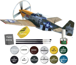 MODEL samopotu North American P-51D Mustang 1:48 + podkład, lakier, farby