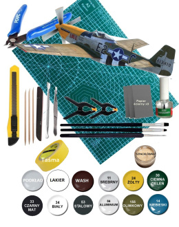 MODEL samopotu North American P-51D Mustang 1:48 + podkład, lakier, farby