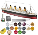 STATEK pasażerski Titanic skala 1:700+ zestaw farb modelarskich z fabą podkładową....