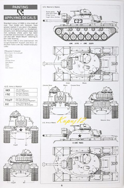 MODEL amerykańskiego czołgu M48A3 Patton + farby, podkład, lakier, skala 1:35 MODEL amerykańskiego czołgu M48A3 Patton + farby, podkład, lakier, skala 1:35