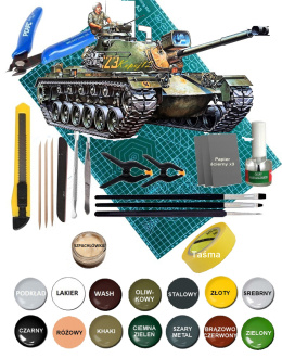 MODEL amerykańskiego czołgu M48A3 Patton + farby, podkład, lakier, skala 1:35