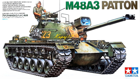 MODEL amerykańskiego czołgu M48A3 Patton + farby, podkład, lakier, skala 1:35 MODEL amerykańskiego czołgu M48A3 Patton + farby, podkład, lakier, skala 1:35