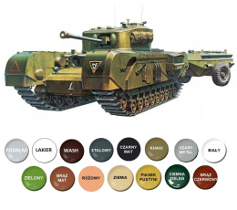 MODEL brytyjskiego czołgu Churchill Crocodile + farby, podkład, lakier