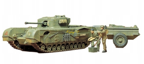 MODEL brytyjskiego czołgu Churchill Crocodile + farby, podkład, lakier MODEL brytyjskiego czołgu Churchill Crocodile + farby, podkład, lakier