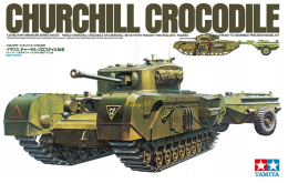 MODEL brytyjskiego czołgu Churchill Crocodile + farby, podkład, lakier