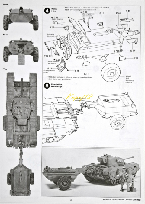 MODEL brytyjskiego czołgu Churchill Crocodile + farby, podkład, lakier MODEL brytyjskiego czołgu Churchill Crocodile + farby, podkład, lakier
