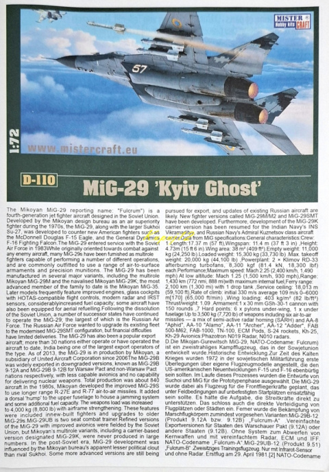 MODEL samolot MiG-29 Duch Kijowa+zestaw, mata, podkład, farby, klej, pędzle MODEL samolot MiG-29 Duch Kijowa+zestaw, mata, podkład, farby, klej, pędzle