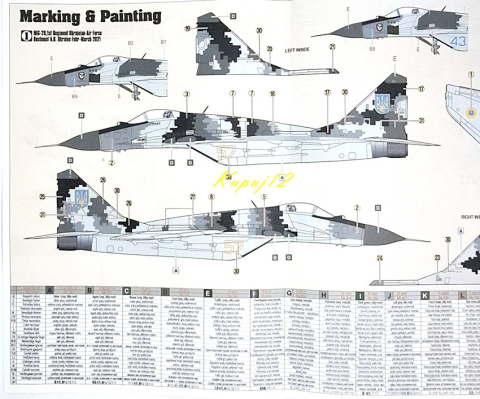 MODEL samolot MiG-29 Duch Kijowa+zestaw, mata, podkład, farby, klej, pędzle MODEL samolot MiG-29 Duch Kijowa+zestaw, mata, podkład, farby, klej, pędzle