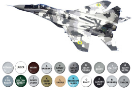 MODEL samolot do sklejania MiG-29 Duch Kijowa+ podkład, farby,lakier, wash