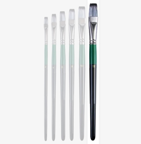Pędzel Flat Pędzelek modelarski, malarski płaski syntetyczny włos Nr. 12 Pędzel Flat Pędzelek modelarski, malarski płaski syntetyczny włos Nr. 12