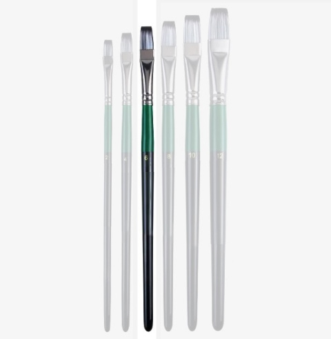 Pędzel Flat Pędzelek modelarski, malarski płaski syntetyczny włos Nr. 6 Pędzel Flat Pędzelek modelarski, malarski płaski syntetyczny włos Nr. 6