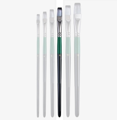 Pędzel Flat Pędzelek modelarski, malarski płaski syntetyczny włos Nr. 8 Pędzel Flat Pędzelek modelarski, malarski płaski syntetyczny włos Nr. 8