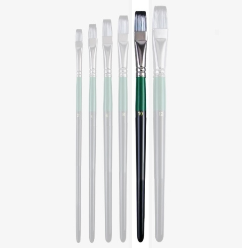 Pędzel Flat Pędzelek modelarski, malarski płaski syntetyczny włos Nr. 10 Pędzel Flat Pędzelek modelarski, malarski płaski syntetyczny włos Nr. 10