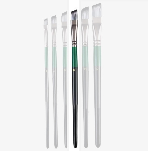 Pędzel, Pędzelek modelarski, malarski flat płaski skośny syntetyczny włos Nr. 8 Pędzel, Pędzelek modelarski, malarski flat płaski skośny syntetyczny włos Nr. 8