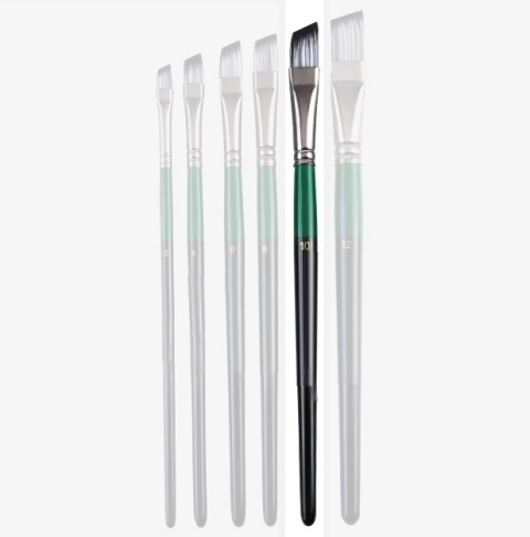 Pędzel, Pędzelek modelarski, malarski flat płaski skośny syntetyczny włos Nr. 10 Pędzel, Pędzelek modelarski, malarski flat płaski skośny syntetyczny włos Nr. 10