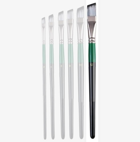 Pędzel, Pędzelek modelarski, malarski flat płaski skośny syntetyczny włos Nr. 12 Pędzel, Pędzelek modelarski, malarski flat płaski skośny syntetyczny włos Nr. 12