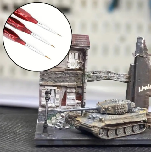 Pędzelek modelarski okrągły bordo syntetyczny do detali Model12 Nr. 00000 Pędzelek modelarski okrągły bordo syntetyczny do detali Model12 Nr. 00000