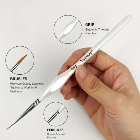 Pędzelek modelarski okrągły biały syntetyczny Model12 do szczegółów 00000 Pędzelek modelarski okrągły biały syntetyczny Model12 do szczegółów 00000