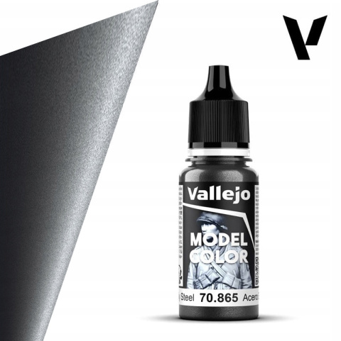 VALLEJO MODEL COLOR 196 Farba akrylowa 70865 OILY STEEL ( metalic ) 18ml