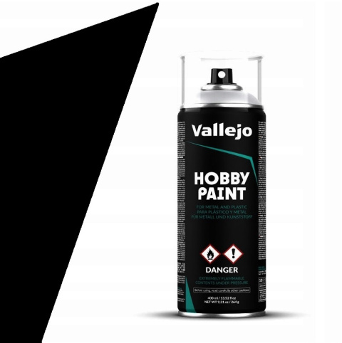 Vallejo 28011 Podkład akrylowy Spray czarny BLACK PRIMER 400ml Vallejo 28011 Podkład akrylowy Spray czarny BLACK PRIMER 400ml