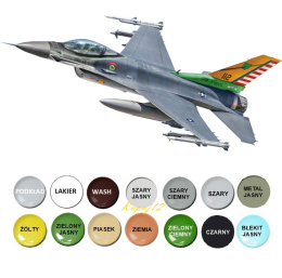 MODEL samolot do sklejania F-16C Fighting Falcon+ podkład, farby,lakier
