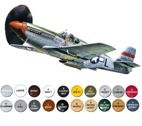 MODEL samolot do sklejania Mustang P-51C+ podkład, farby,lakier MODEL samolot do sklejania Mustang P-51C+ podkład, farby,lakier