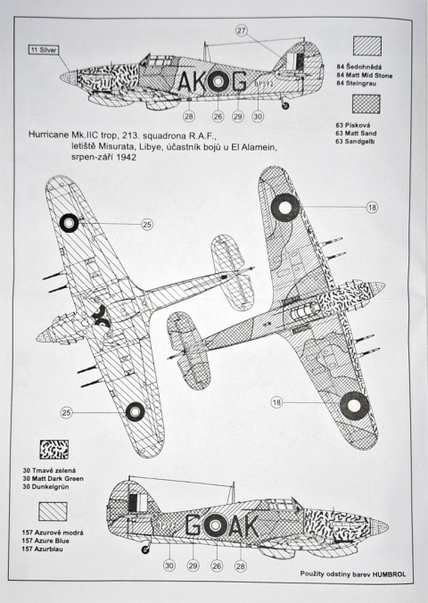 MODEL angieskiego samolotu Hawker Hurricane MK.IIC Smer skala 1:72 MODEL angieskiego samolotu Hawker Hurricane MK.IIC Smer skala 1:72