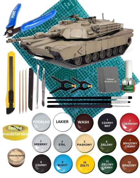 MODEL amerykańskiego czołgu USMC M1A1 Abrams Academy Skala 1:72 MODEL amerykańskiego czołgu USMC M1A1 Abrams Academy Skala 1:72