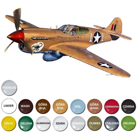 MODEL do sklejania samolot Curtiss P-40K Kittyhawk Skala 1:72 + farby... MODEL do sklejania samolot Curtiss P-40K Kittyhawk Skala 1:72 + farby...