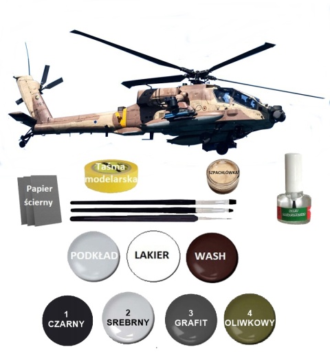 PLASTIKOWY model szturmowego śmigłowca IDF AH-64A Apache Academy Skala 1:72 PLASTIKOWY model szturmowego śmigłowca IDF AH-64A Apache Academy Skala 1:72