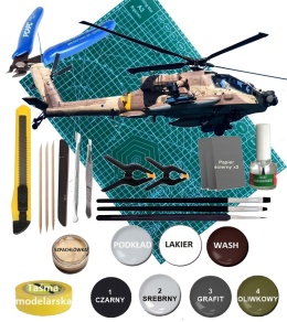 PLASTIKOWY model szturmowego śmigłowca IDF AH-64A Apache Academy Skala 1:72