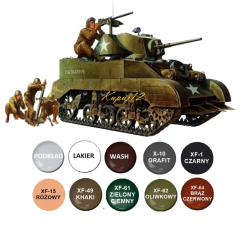 MODEL amerykańskiego czołgu M5A1 lekki czołg Tamiya Skala 1:35
