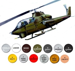 PLASTIKOWY model helikoptera Bell AH-1G Huey Cobra, Plastyk Skala 1:72_S134