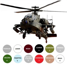 PLASTIKOWY model śmigłowca, helikoptera do sklejania Apache AH-64A Academy Skala 1:48