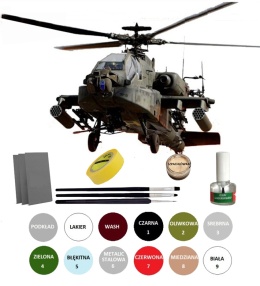 PLASTIKOWY model śmigłowca, helikoptera do sklejania Apache AH-64A Academy Skala 1:48