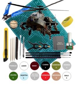 PLASTIKOWY model śmigłowca, helikoptera do sklejania Apache AH-64A Academy Skala 1:48