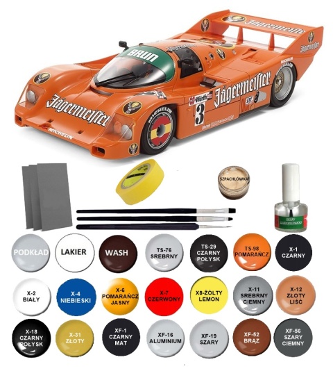 PORSCHE 962C Jagermeister plastikowy model do sklejania samochodu Tamiya skala 1:24 372