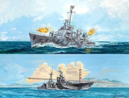 2 okręty amerykańskie U.S.S. Indianapolis U.S.S. Fletcher Pcific Warriors Revell skala 1:700
