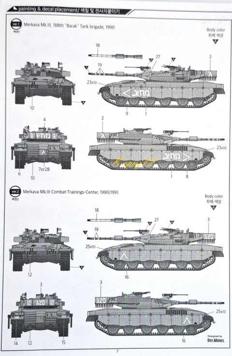 Model czołgu do sklejania Merkava Mk.III Academy Skala 1:72 13429
