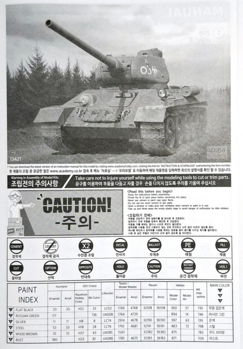 RUDY 102 plastikowy Model do sklejania czołgu T-34/85 Academy skala 1:72